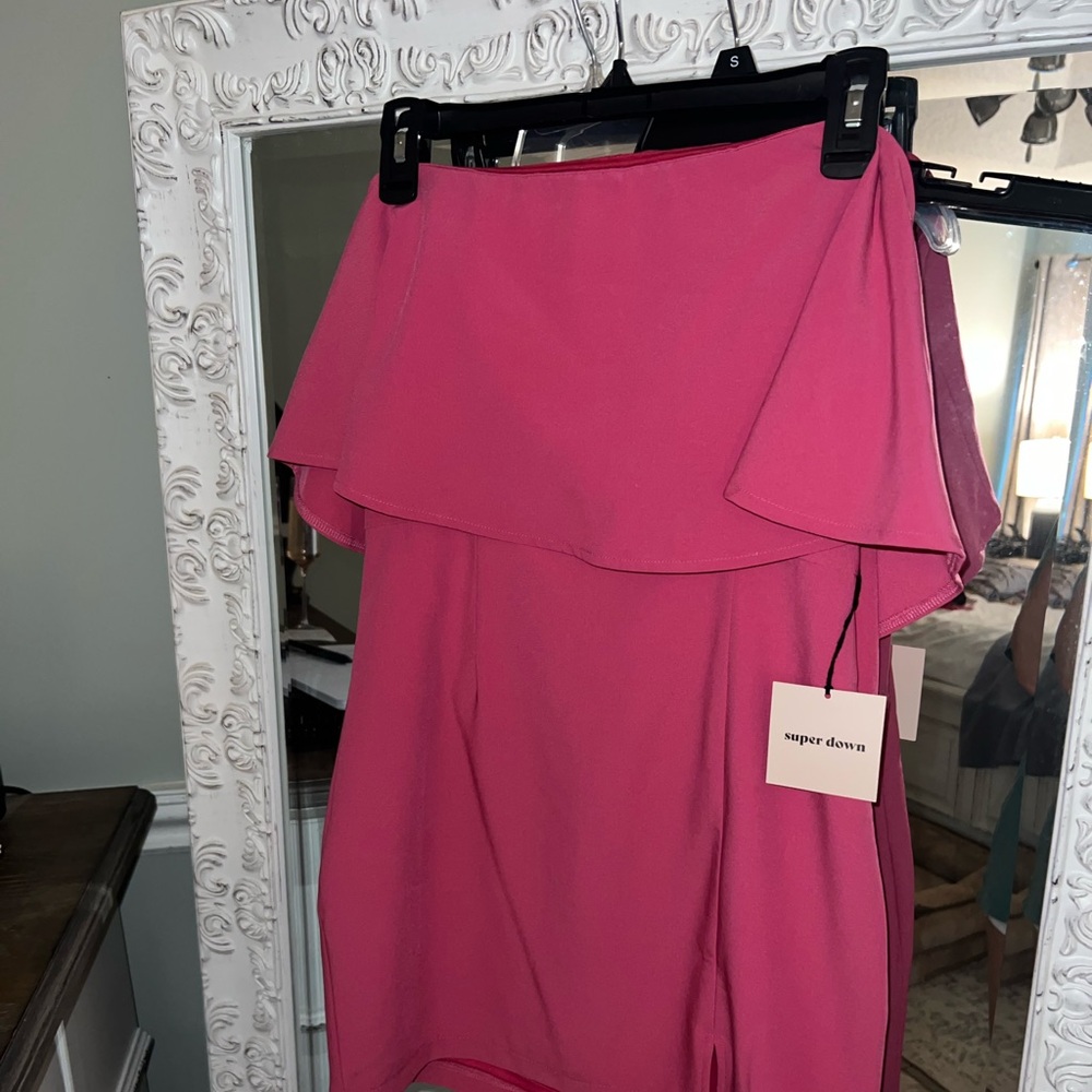 Hot pink dress. Revolve. Superdown Brand.